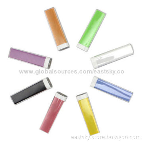 Lipstick power bank charger, various colors available, compact, portable and fashionable designNew